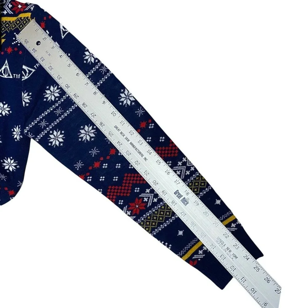 Harry Potter Men's M Hogwarts Happy Christmas Ugly Holiday Sweater Wizard World - Picture 11 of 12